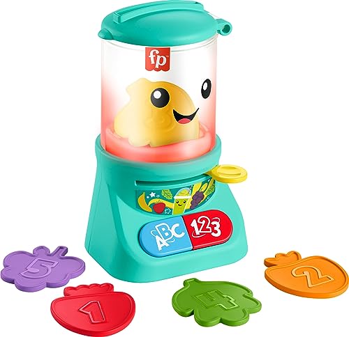 Fisher-Price Laugh & Learn Baby & Toddler Toy Counting & Colors Smoothie Maker Pretend Blender with Music & Lights for Ages 9+ Months