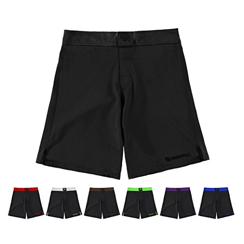 Sanabul Essential MMA Shorts | BJJ Shorts | Boxing Shorts | Fight Shorts (34 inch W, Black)