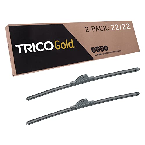 TRICO Gold (18-2220) 22 & 20 Inch Pack of 2 Automotive Replacement Windshield Wiper Blades for My Car Super Premium All Weather Beam Blade for Select Vehicle Models