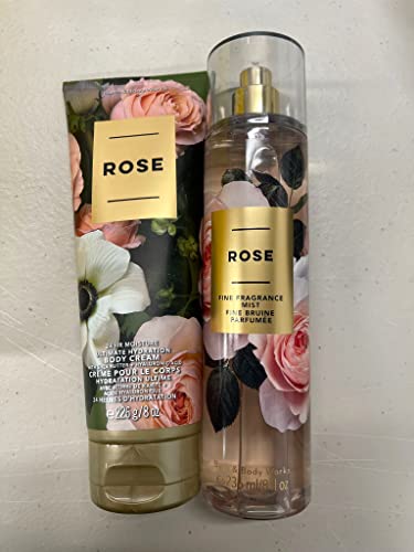 Bath and Body Works - Rose - Ultra Shea Body Cream and Fine Fragrance Mist -8 Oz 2018