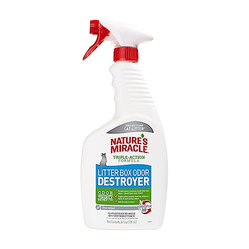 Nature's Miracle Litter Box Odor Destroyer, 24 Ounces, Eliminates Feces, Urine and Ammonia Odors from Cat Litter Box