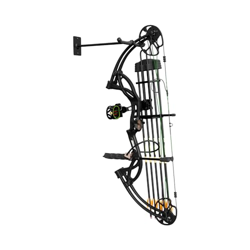 Hold Up Displays Bow Hanger, Compound Bow Wall Mount, Safely Stores and Vertically Displays Two Bows, Made in USA