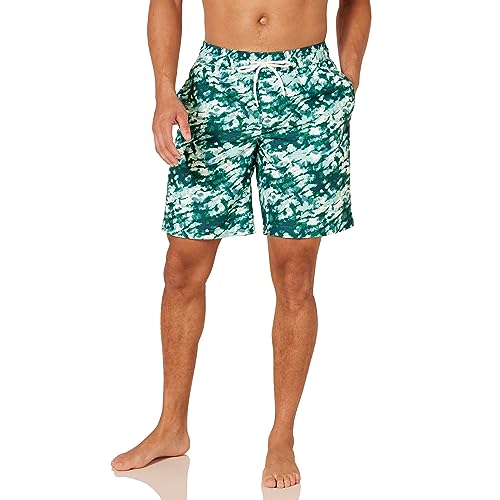 Amazon Essentials Men's 9' Quick-Dry Swim Trunk, Aqua Green Tie Dye, Medium