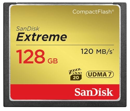 SanDisk Extreme 128GB CompactFlash Memory Card UDMA 7 Speed Up To 120MB/s- SDCFXS-128G-X46