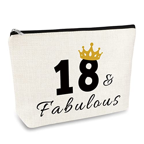 18th Birthday Gifts for Sister Friend Makeup Bag Happy 18th Birthday Party Gifts Cosmetic Bag 18 Years Old Birthday Gifts for Girl Her Daughter Niece Granddaughter 2004 Birthday Gift Make Up Pouch