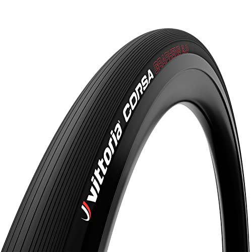 Vittoria Corsa Graphene 2.0 - Race Road Bike Tire - Tubeless Ready Bicycle Tires for Competition (700x25c, Full Black)