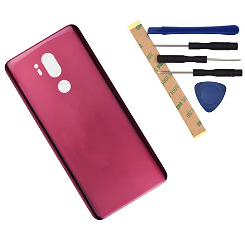 G710EM Glass Battery Back Cover Compatible with LG G7 ThinQ G710EM G710PM G710VMP G710ULM G710EMW G710EAW G710AWM G710N (Raspberry Rose)