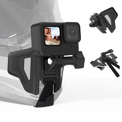 TELESIN° Helmet Mount Chin Strap Clamp Motorcycle Dirt Bike Mounts Accessories for GoPro Max 12 11 10 9 8 7 Insta360 X3 Go3 Ace Pro DJI Action 3 4 Osmo Pocket 3 Camera Head View Accessory