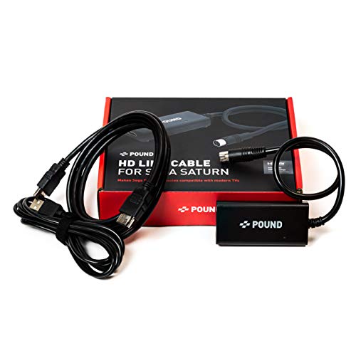POUND HDMI HD Link Cable for Sega Saturn - HDMI Cable with Native RGB Picture Quality, 720p Resolution, Plus Micro USB Cable for Boosted Power