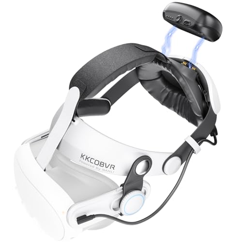 KKCOBVR Q3 PRO Battery Head Strap 10000mh Compatible with Meta/Oculus Quest 3 Extend 2-3H Usage Time Replacement Elite Head Strap for Oculus 3 by Adjusting The Side Knobs