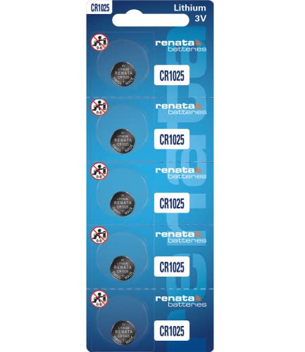 Renata CR1025 Batteries - 3V Lithium Coin Cell 1025 Battery (5 Count)