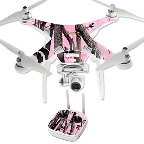 MightySkins Skin Compatible with DJI Phantom 3 Professional or Advanced Quadcopter Drone wrap Cover Sticker Skins Pink Tree Camo