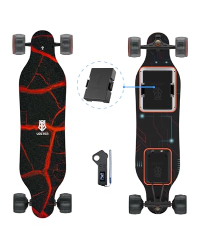 UDITER S3 Electric Skateboards with Removable Battery Electric Longboard with Remote and Swappable Battery, Cruising/Commuting for Adults & Teens Beginners 6 Months Warranty
