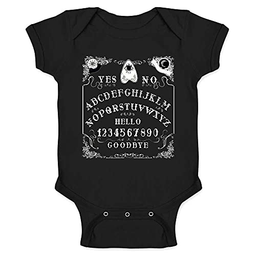 Pop Threads Ouija Board Seance Spirit Board Design Goth Gothic Infant Baby Boy Girl Bodysuit Black 12M