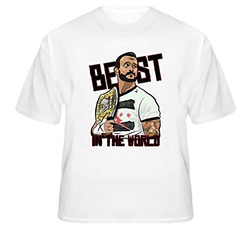 Cm Punk The Best in The World Wrestling Figure T Shirt XL White