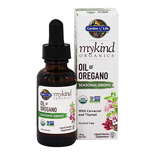 Garden of Life Organics Oil of Oregano Seasonal Drops 1fl oz (30 mL) Liquid, Concentrated Plant Based Immune Support - Alcohol-Free, Organic, Non-GMO, Vegan & Gluten Free Herbal Supplements