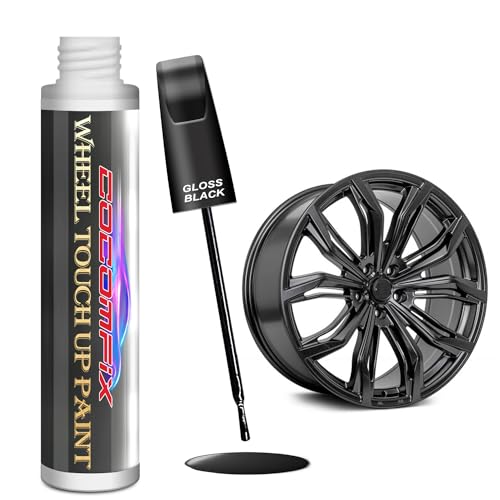 Gloss Black Rim Touch Up Paint, Car Rim Paint for Cars Wheel. Black Car Rims Paint Universal Color. Quickly Fix Rim Scratches, Chips, Curb Rashes and Surface Damage (Gloss Black)