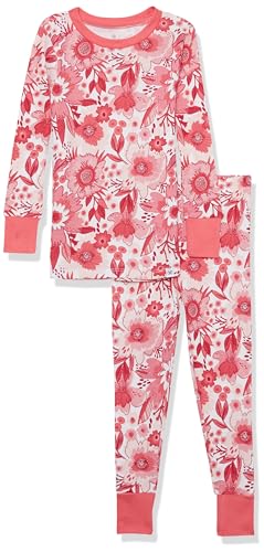 HonestBaby Multipack 2-Piece Pajamas Sleepwear PJs 100% Organic Cotton for Infant Baby and Toddler Girls, Jumbo English Garden