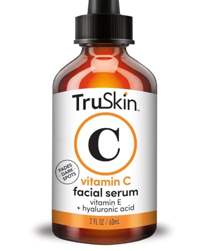 TruSkin Vitamin C Face Serum – Anti Aging Facial Serum with Vitamin C, Hyaluronic Acid, Vitamin E & More – Brightening Serum for Dark Spots, Even Skin Tone, Eye Area, Fine Lines & Wrinkles, 2 Fl Oz