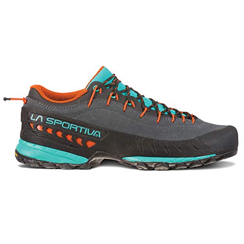 La Sportiva Womens TX4 Approach/Hiking Shoes, Carbon/Aqua, 9.5-10