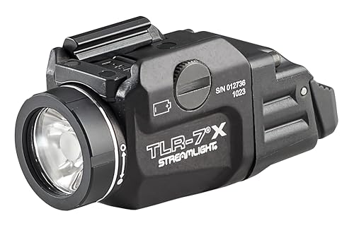 Streamlight 69424 TLR-7 X 500-Lumen Compact Tactical Weapon Light, Includes High, Low Paddle Switches and Key Kit, Black