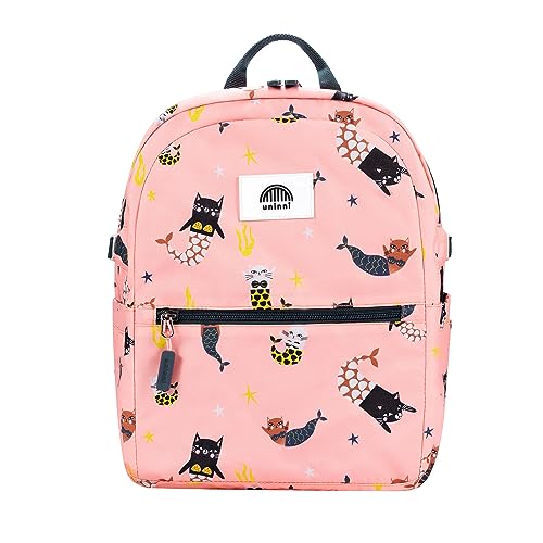 uninni 14' Kids Backpack for Girls and Boys Age 5-8 Years Old with Padded, and Adjustable Shoulder Straps - Cat Mermaid (Pink)