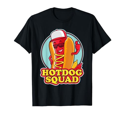 Funny Hotdog Squad Hotdog With Mustard Hotdog T-Shirt