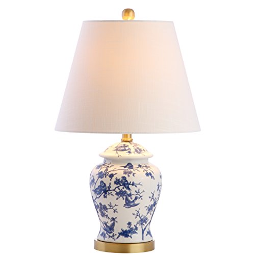 JONATHAN Y JYL3005A Penelope 22' Chinoiserie LED Table Classic Cottage Bedside Desk Nightstand Lamp for Bedroom Living Room Office College Bookcase LED Bulb Included, Blue/White