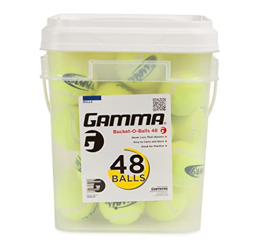 GAMMA Sports Pressureless Tennis-Balls Bucket, Bulk Tennis Balls, Premium Tennis Accessories, Pack of 48
