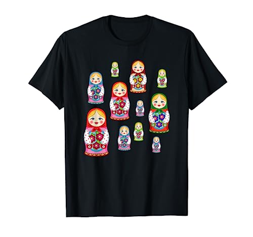 Russia Gift Russian Nesting Dolls Matryoshka Retro Kids Toy T-Shirt