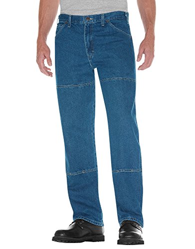 Dickies mens Relaxed Fit Workhorse jeans, Stone Washed Indigo Blue, 40W x 32L US