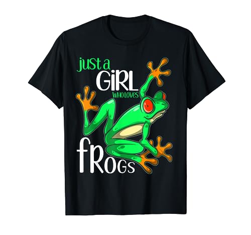 Just a Girl Who Loves Frogs Gift for Women and Girls Frog T-Shirt