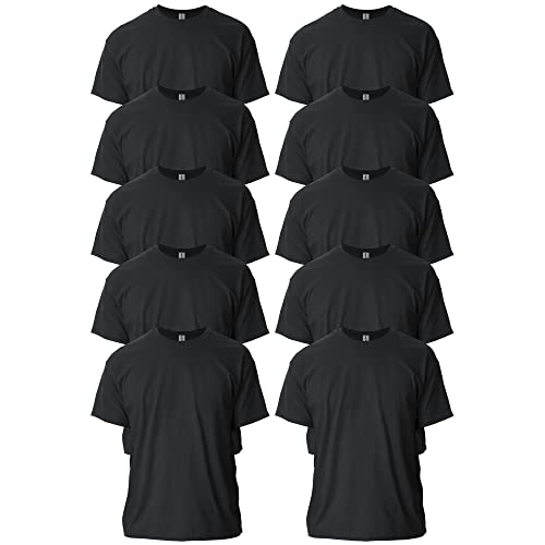 Gildan Adult Ultra Cotton T-Shirt, Style G2000, Multipack, Black (10-Pack), 4X-Large