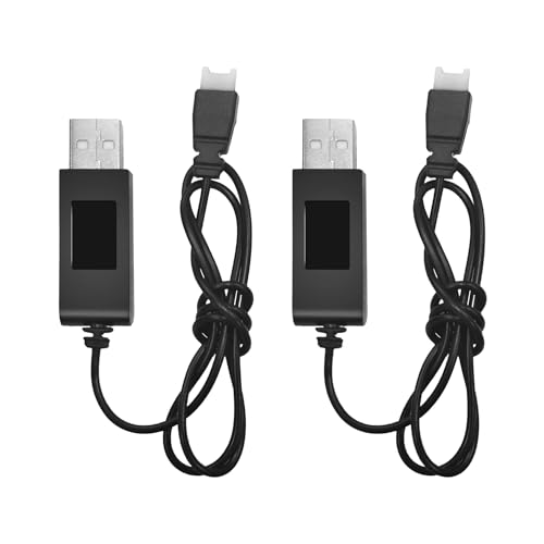 AMZZN 2PCS 3.7V USB Charging Cable with XH2.54 Plug Connector Suitable for Remote Control Vehicles, Ships, Drones, Gliders, Four-Axis Aircraft, and Helicopters 3.7V Lipo Battery Charging Cable