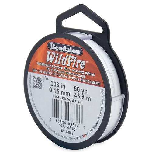 Beadalon Wildfire, 0.006 in, 0.15 mm, Break Strength 10 lb / 4.5 kg, Frost, 50 yd / 45 m