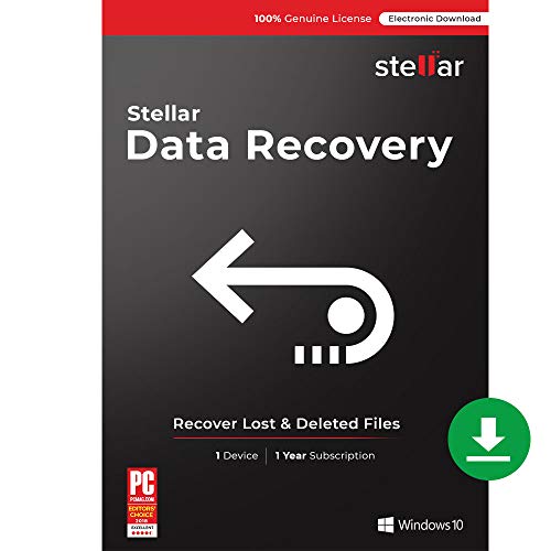 Stellar Data Recovery Software | Windows | Standard | 1 PC 1 Year | Email Delivery