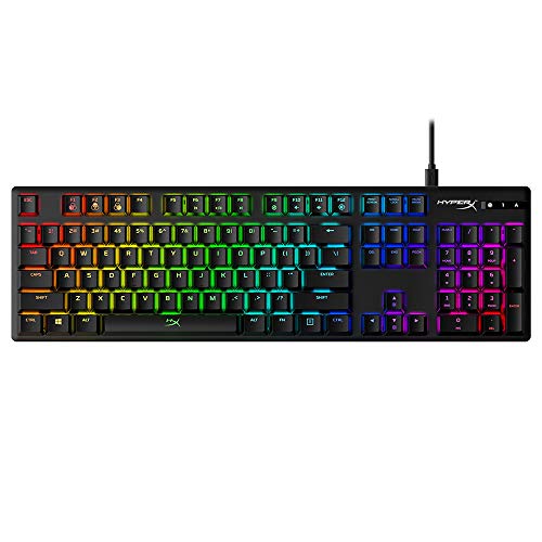 HyperX Alloy Origins - Mechanical Gaming Keyboard, Software-Controlled Light & Macro Customization, Compact Form Factor, RGB LED Backlit - Linear HyperX Red Switch (Black)