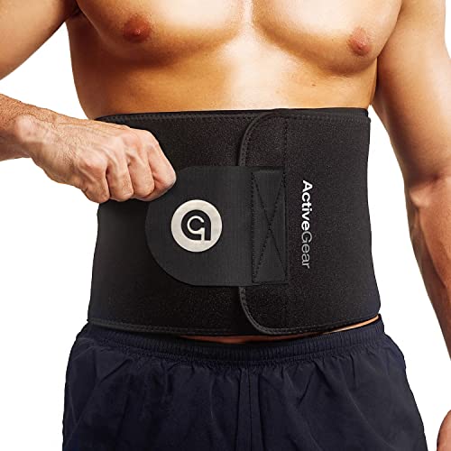 ActiveGear Waist Trimmer Belt for Stomach and Back Lumbar Support, Large: 9' x 46' - Silver