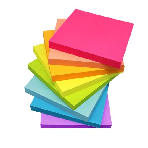 Sticky Notes 3x3 Inches,Bright Colors Self-Stick Pads, Easy to Post for Home, Office, Notebook, 82 Sheets/pad