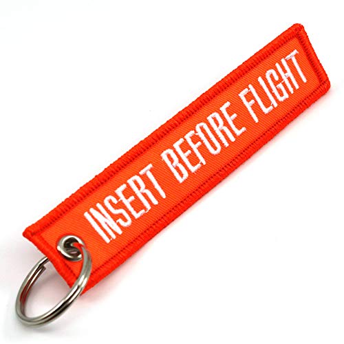 Rotary13B1 Insert Before Flight Keychain - Neon Orange/White 1pc