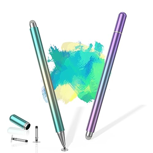 Stylus Pens for Touch Screens(3 Pcs), High Precision Magnetic Disc Universal Stylus Pen for iPad Compatible with Apple/iPhone/iPad/Android/Microsoft Tablets (Green Gold/Purple Blue)