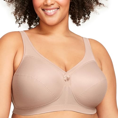 Glamorise Full Figure Plus Size MagicLift Active Support Bra Wirefree #1005 Café