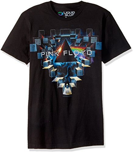 Liquid Blue Men's Standard Pink Floyd Space Window Short Sleeve T-Shirt, Black, Large