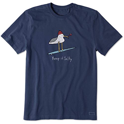 Life is Good Men's Crusher Graphic T-Shirt Keep It Salty Sea, Darkest Blue, Large