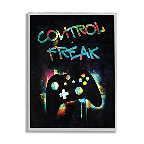 Stupell Industries Control Freak Game Controller Graffiti Street Style Framed Wall Art, Design By Victoria Barnes