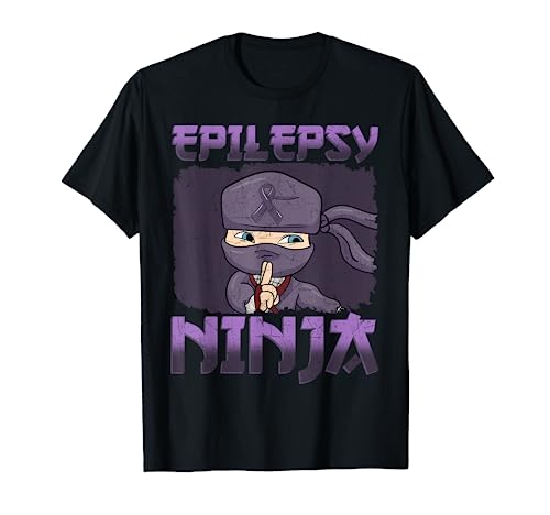 Epilepsy Awareness Ribbon Epileptic Purple Ninja T-Shirt