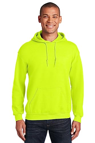 Gildan Adult Fleece Hoodie Sweatshirt, Style G18500, Multipack, Safety Green (1-Pack), X-Large