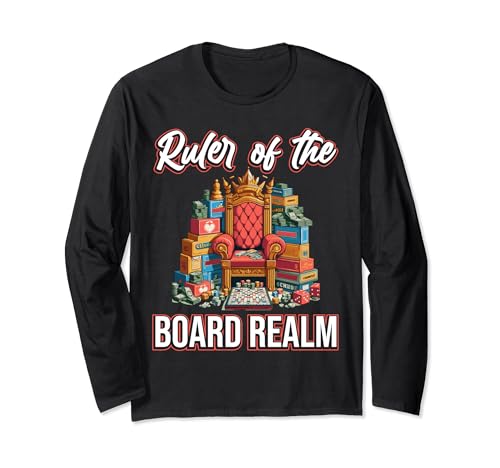 Board Game King Throne Tee - Reign Over the Realm of Games Long Sleeve T-Shirt