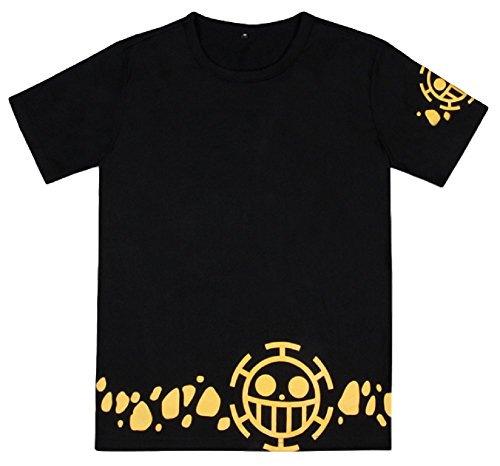 GK-O Trafalgar Law Short Sleeve T-Shirt Cosplay Costume (Asian Size Large) Black