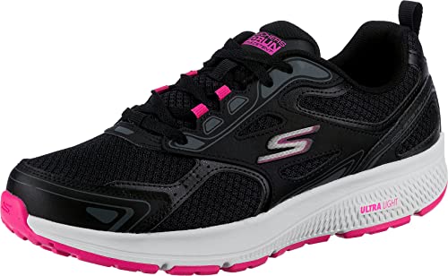 Skechers womens Consistent Sneaker, Black/Pink, 8.5 Wide US